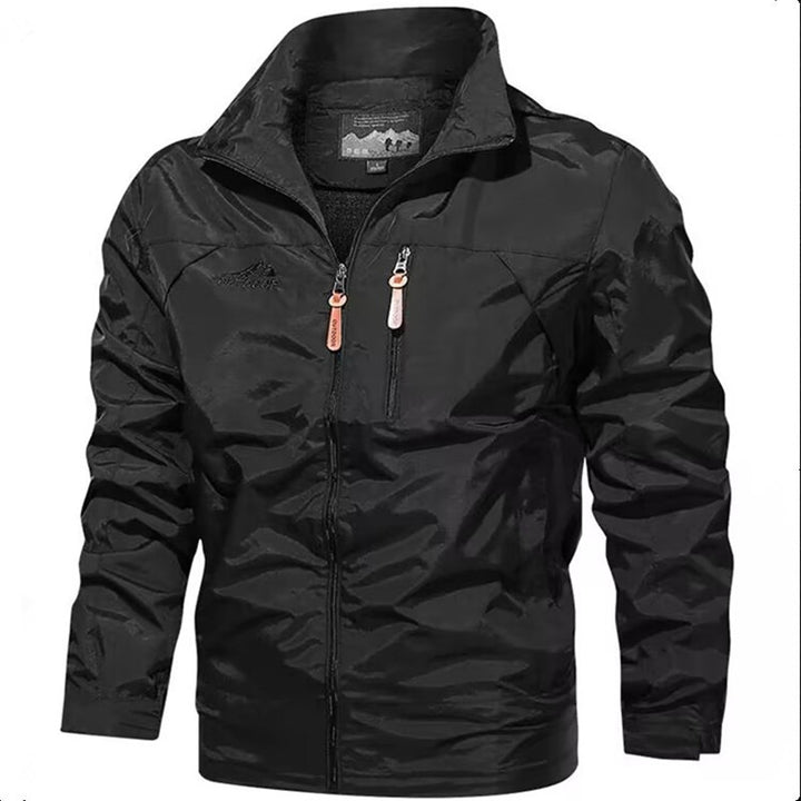 Herren Leichte wasserdichte Kapuzen-Outdoorjacke mit Brusttasche und verstellbaren Bündchen Drune