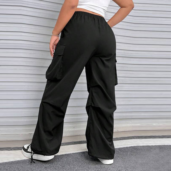 Damen Cargohose mit seitlichen Taschen und elastischem Bund Drune
