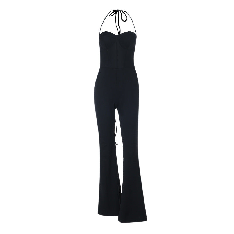 Damen figurbetonter Jumpsuit mit Herzausschnitt und elegantem Schnitt Drune