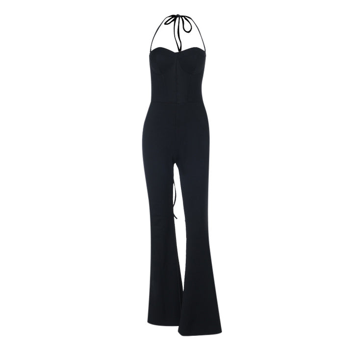Damen figurbetonter Jumpsuit mit Herzausschnitt und elegantem Schnitt Drune