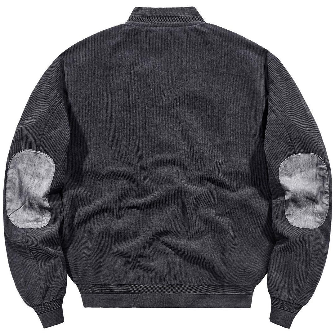 Herren Cord-Blouson im Bomberstil mit Rippenstruktur und Badge-Detail Drune