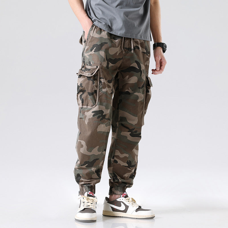 Herren Cargo-Jogginghose im Camouflage-Utility-Design mit großen Klappentaschen Drune