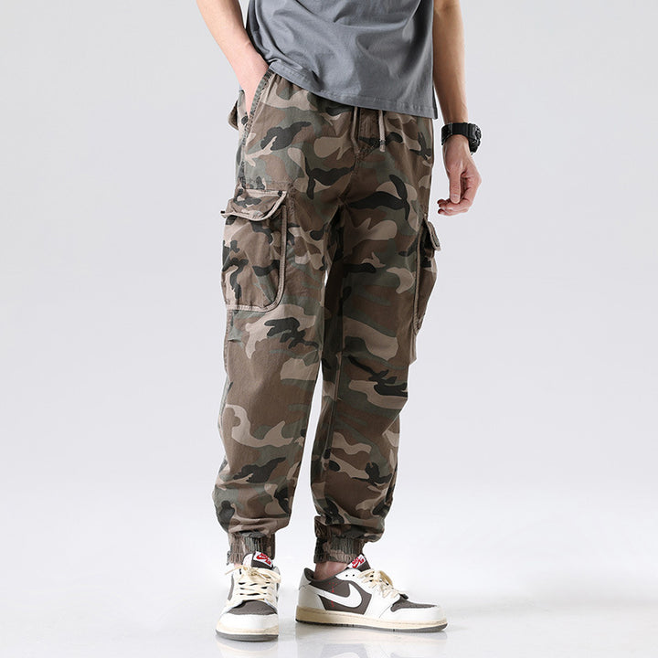 Herren Cargo-Jogginghose im Camouflage-Utility-Design mit großen Klappentaschen Drune