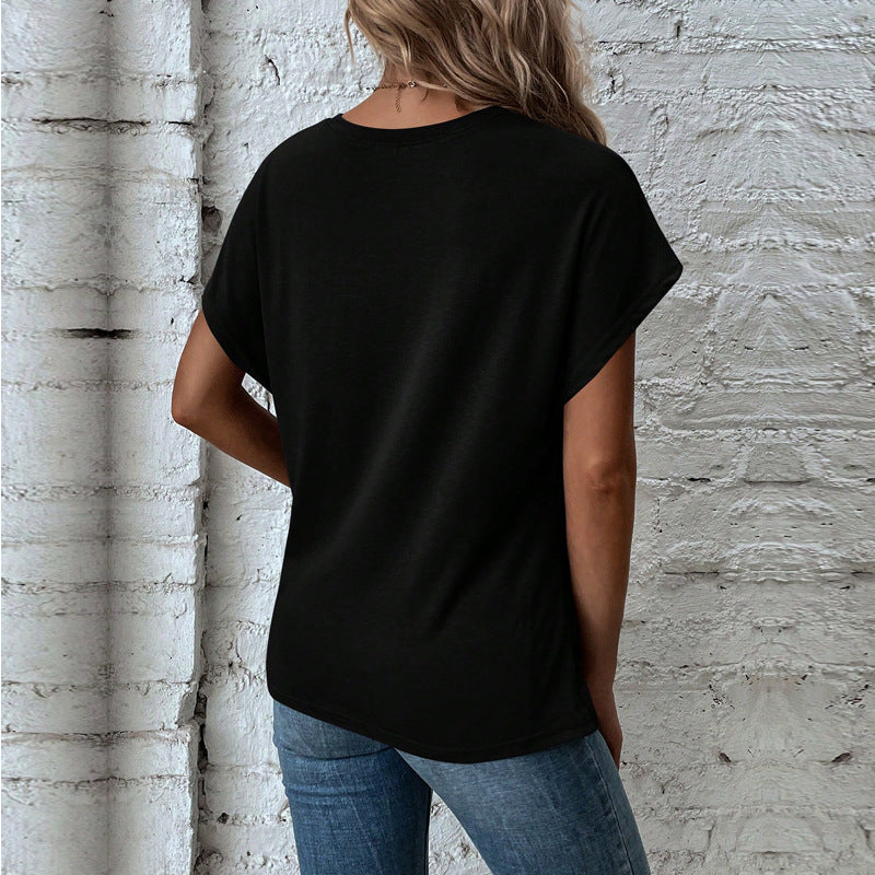Damen Oversize T-Shirt mit Knoten-Detail Drune