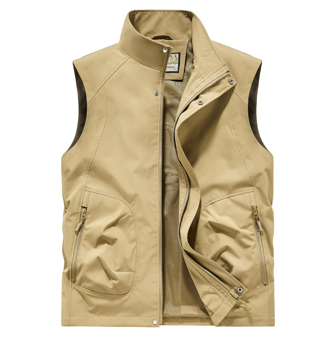 Herren Utility Softshell Weste mit hohem Stehkragen, Reißverschluss & Multifunktions-Taschen Drune