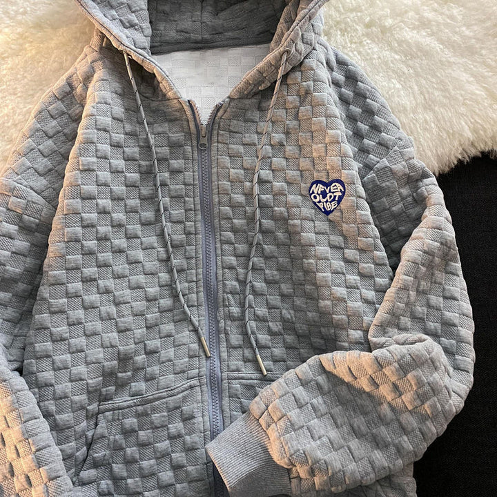Damen Kapuzenjacke aus strukturiertem Material mit praktischen Taschen und modischem Design