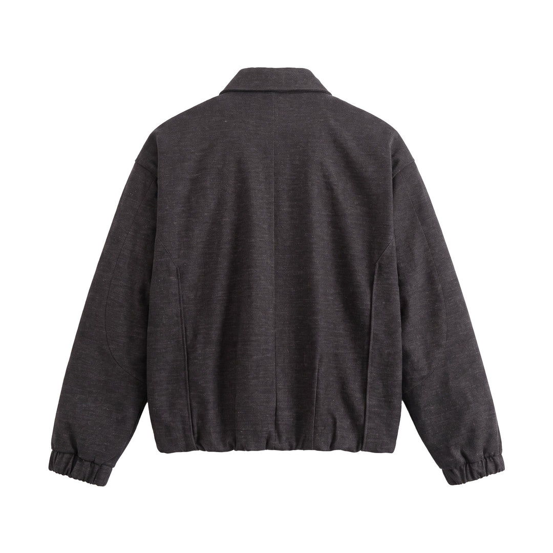 Herren Kurz geschnittener Wollmix‑Blouson mit verdeckter Druckknopfblende Drune
