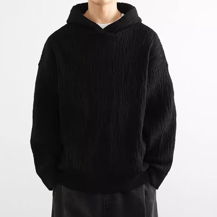Herren Lässiger Kapuzenpullover mit strukturierter Oberfläche Drune