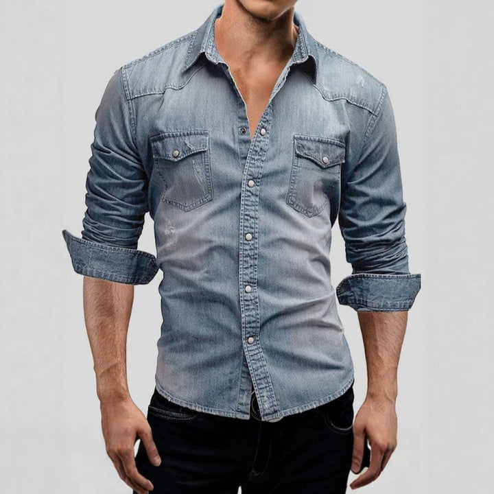 Herren Klassisches Denim Hemd