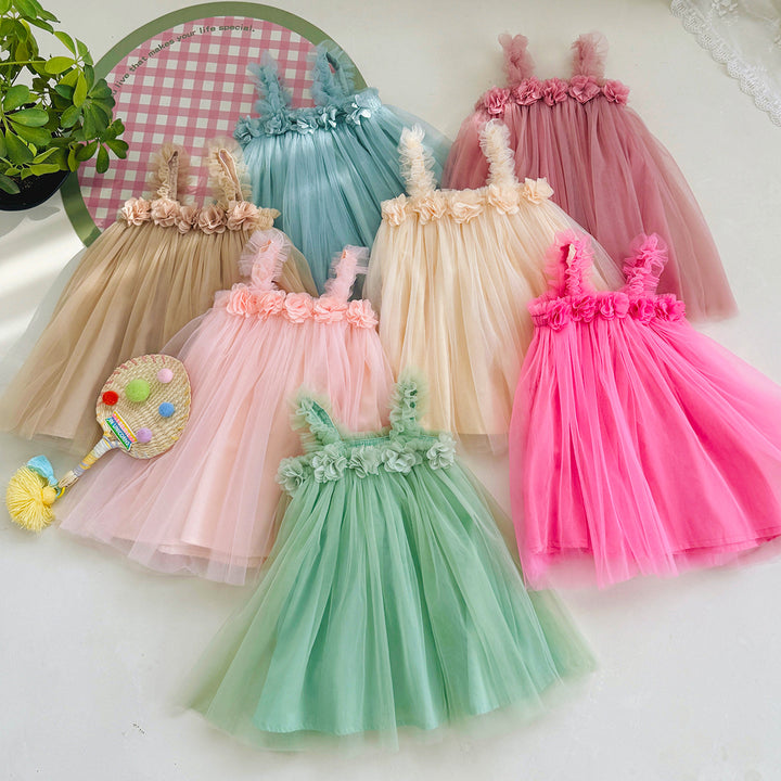Mädchen Tüll Partykleid mit floralen Akzenten Drune