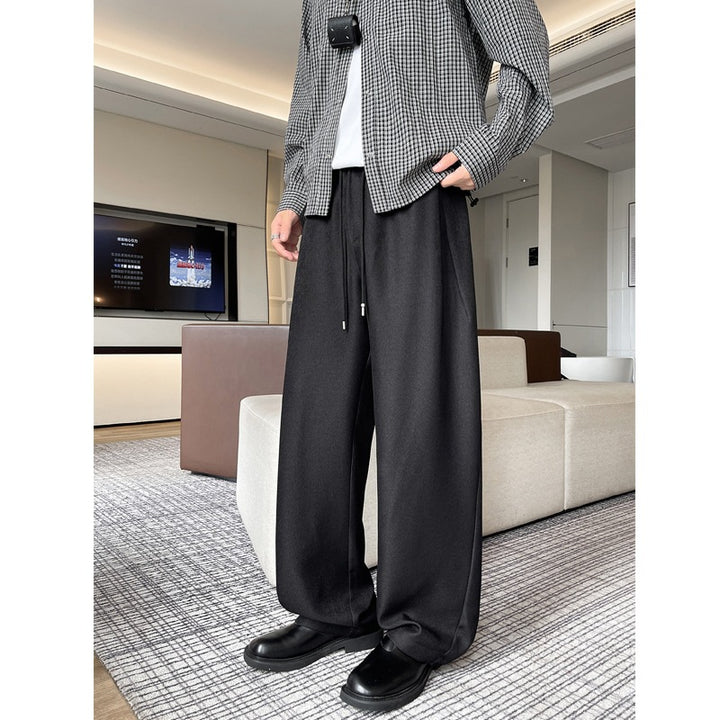 Herren Weite Lounge-Hose mit elastischem Bund, Kordelzug und softem Jersey-Material Drune