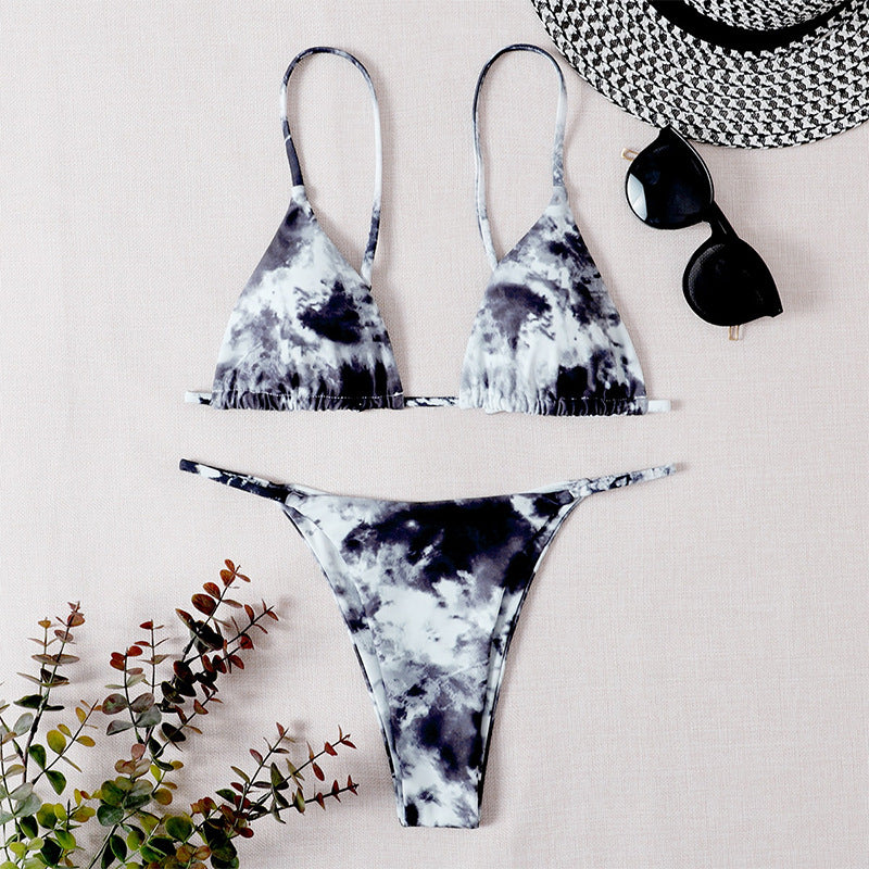 Damen Triangel-Bikini mit Raffung und verstellbaren Trägern Drune