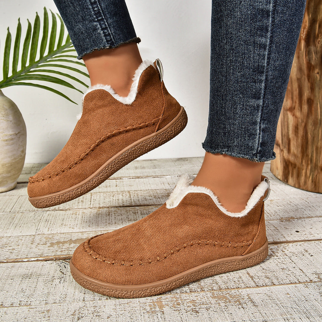 Damen Slipper mit warmem Fleece-Futter und rutschfester Sohle Drune