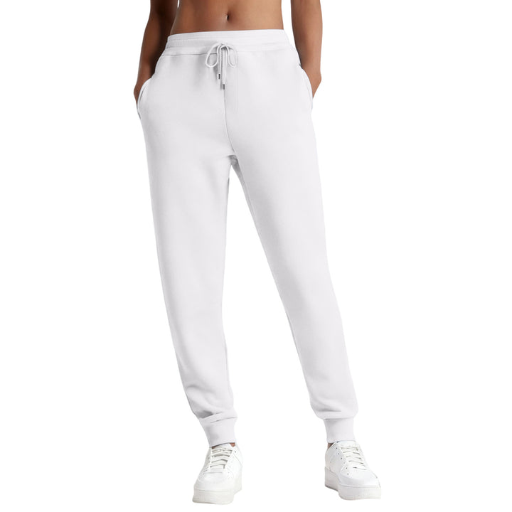 Damen nan schmale High‑Waist Sweat-Jogginghose mit hohem Komfortbund, verstellbarem Kordelzug und elastischen Knöchelbündchen Drune