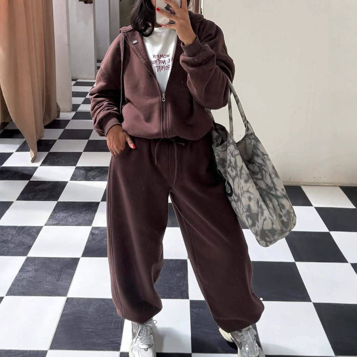 Damen Fleece-Jumpsuit mit Zipper und praktischen Taschen Drune
