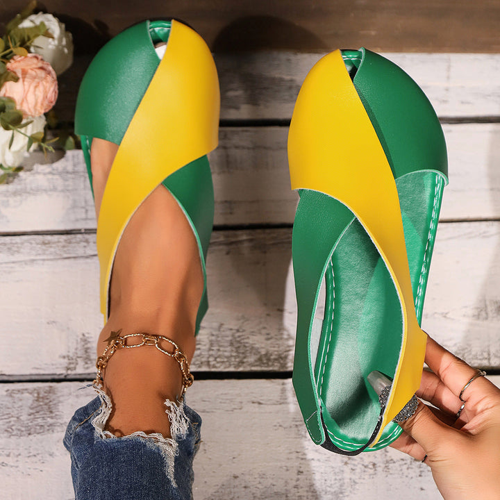 Damen Sling-Sandalen mit geschwungenem Design und bequemem Zehenbereich Drune