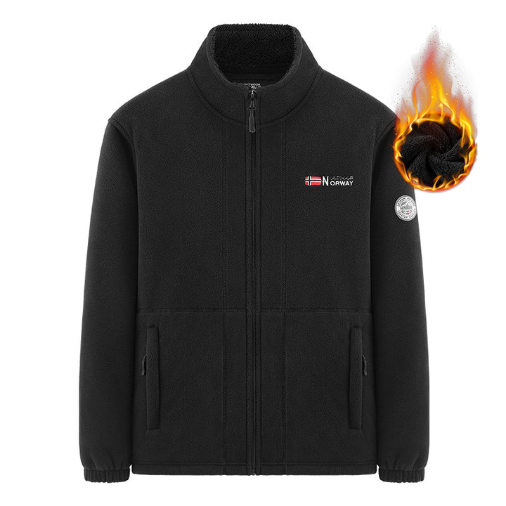 Herren Isolierende Zip‑Fleecejacke mit hohem Kragen und Soft‑Teddyinnenfutter Drune