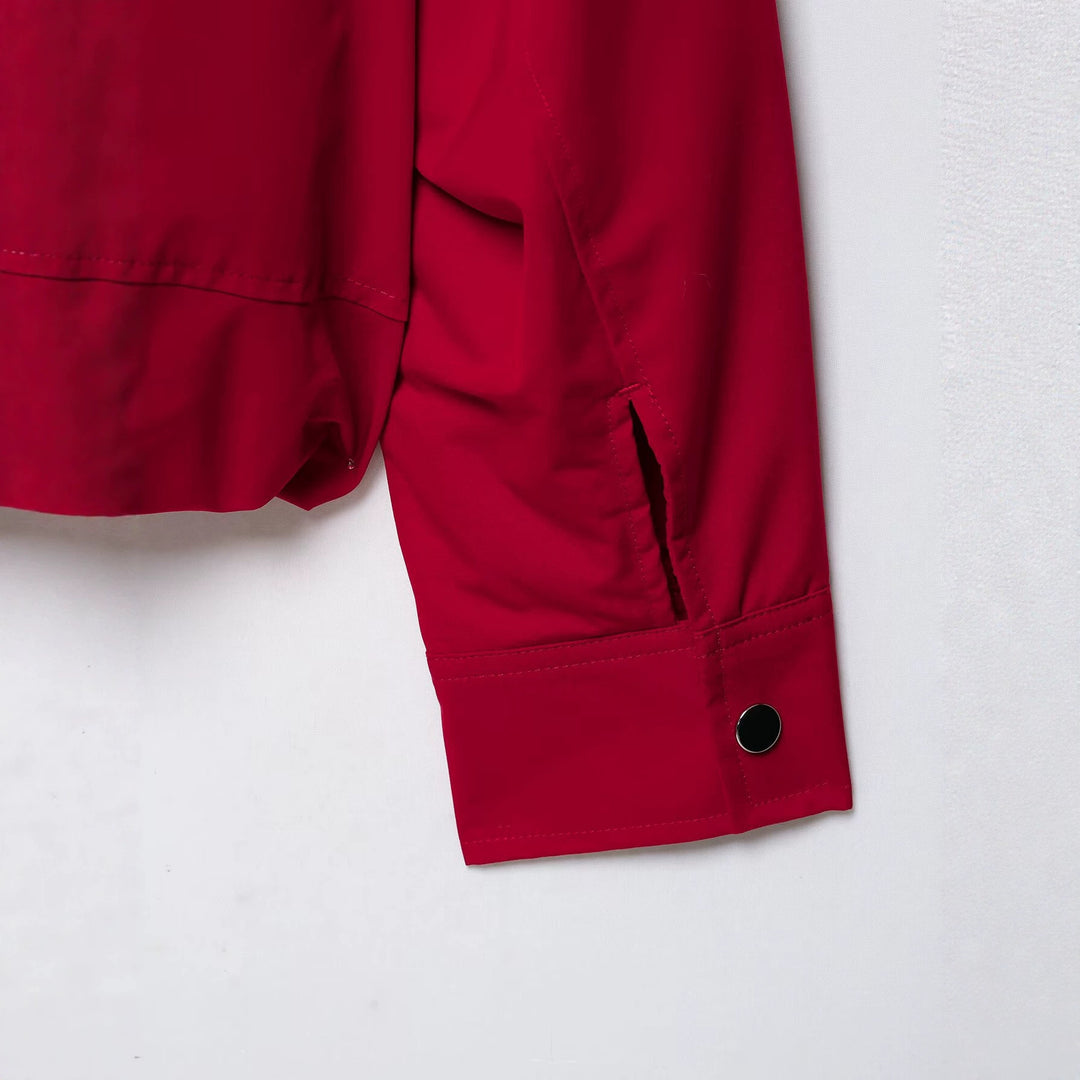 Damen Kurze Oversize-Utility-Jacke mit hohem Stehkragen, Kordelzug und elastischem Saum Drune