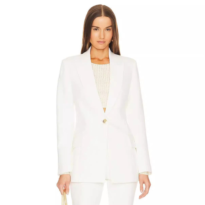 Damen Zweiteiliger Tailoring‑Anzug mit tailliertem Ein‑Knopf‑Blazer und ausgestellter Schlaghose Drune