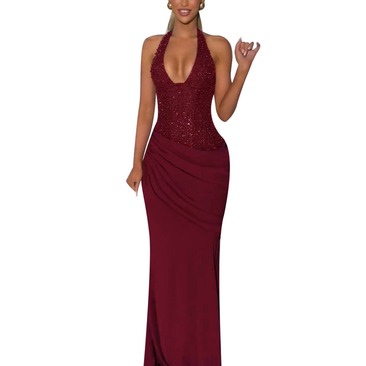 Damen Glamouröses Abendkleid mit funkelnden Pailletten und figurformendem Design Drune