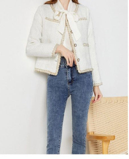 Drune | Weiße Tweedjacke für Damen