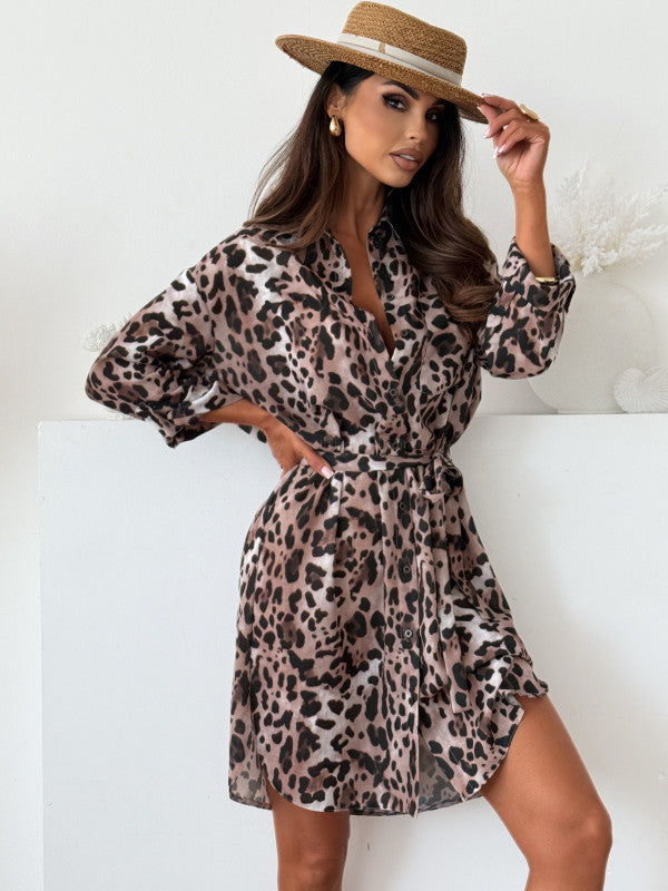 Damen Sommerliches Cocktailkleid im Leo-Print Drune