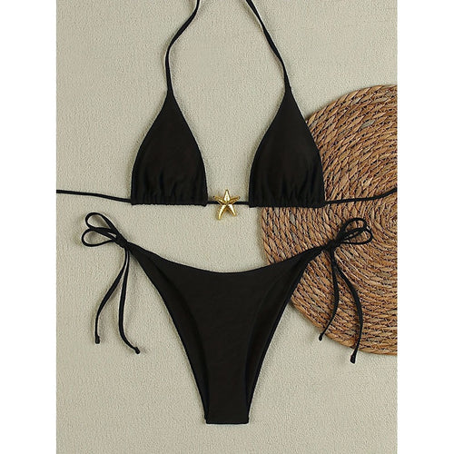 Damen Triangel-Bikini mit dekorativem Sternenanhänger Drune