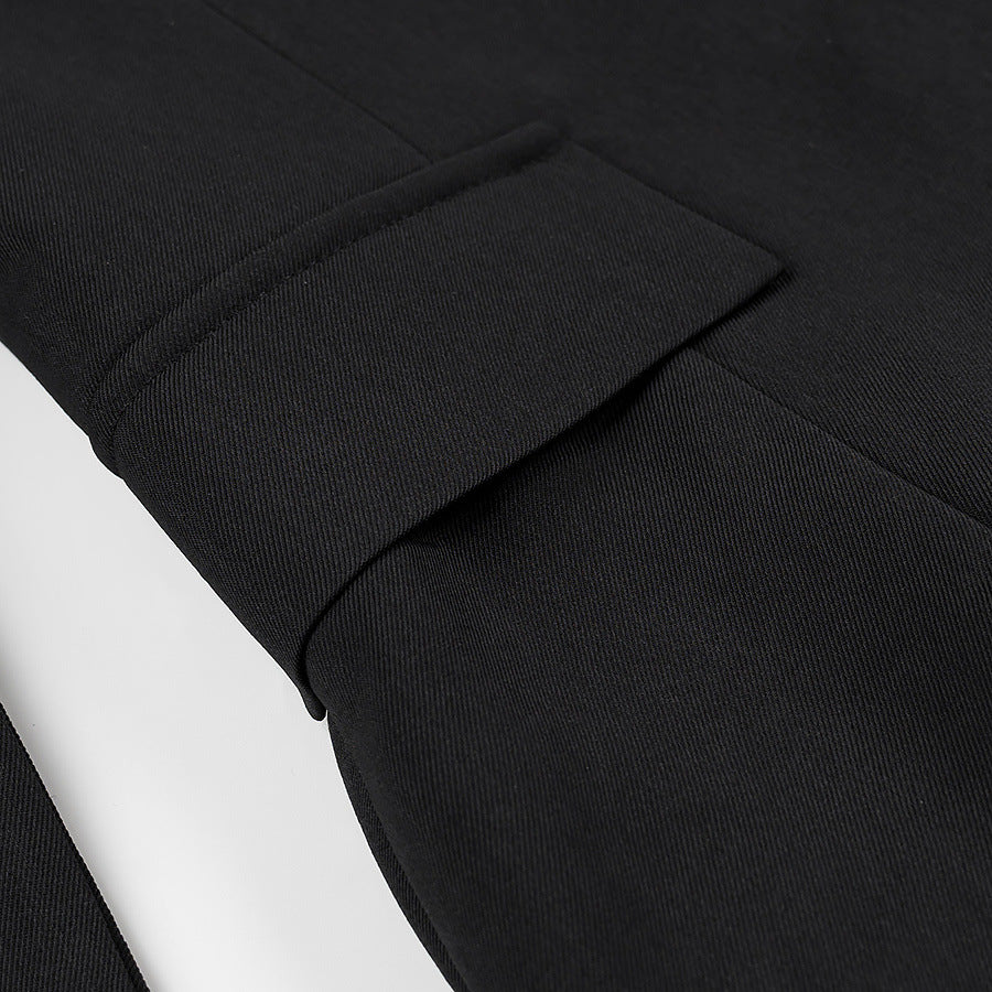 Damen modische Blazerjacke mit Rüschendetails und eleganten Knöpfen Drune