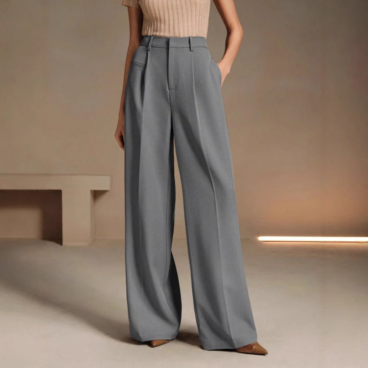 Damen Weite und elegante Anzughose mit hohen Bund Drune