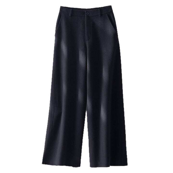 Damen Weite Wollhose mit hohem Bund und Taschen Drune