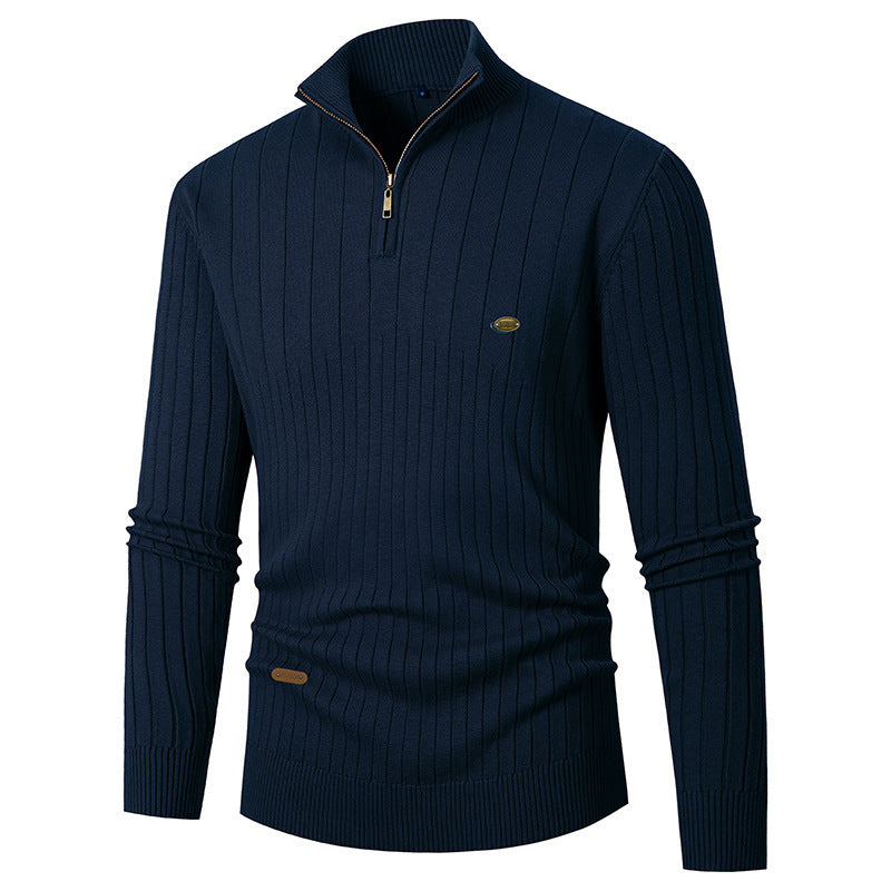 Herren modischer Pullover mit Reißverschluss und feinem Rippdesign Drune