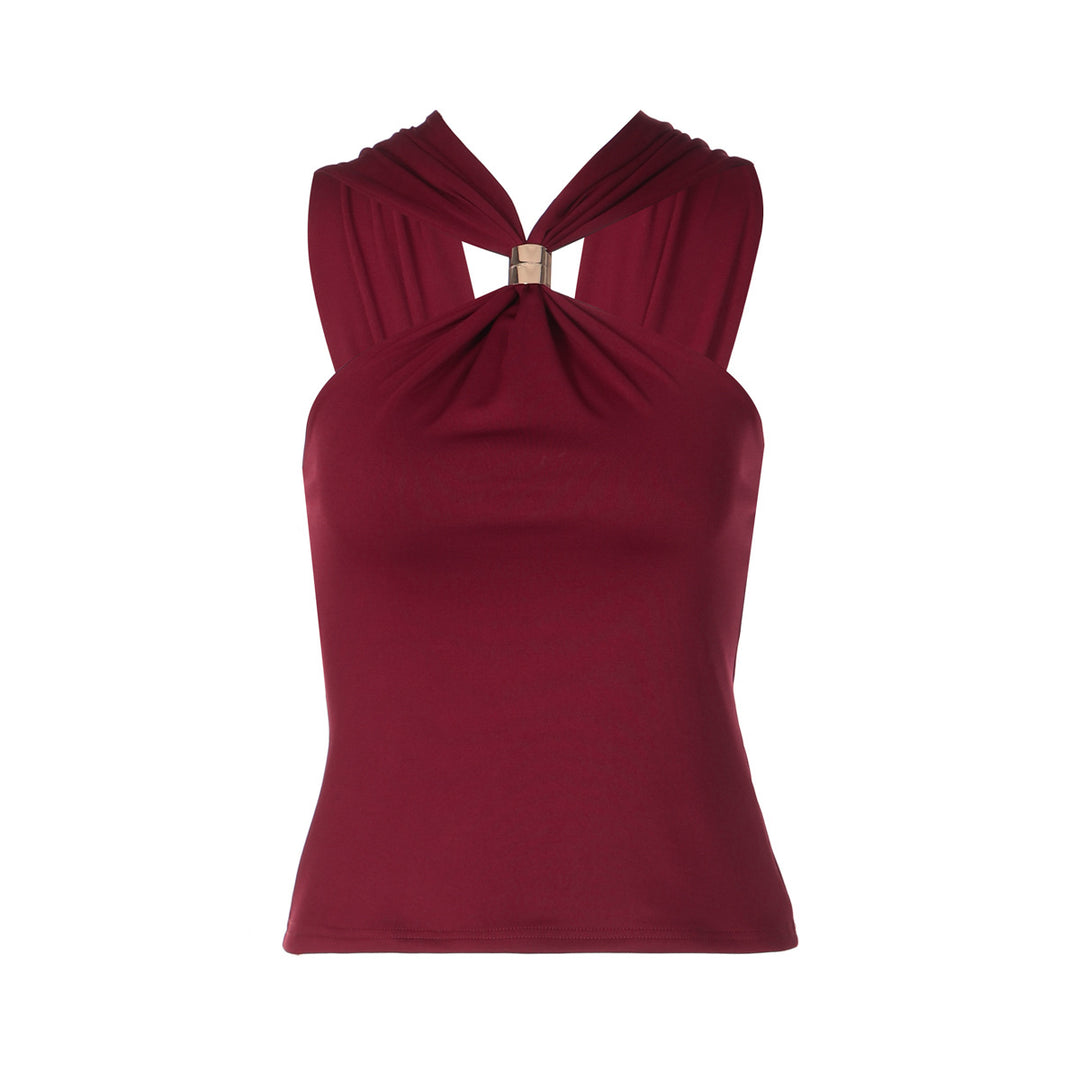 Damen Elegantes Crop-Top mit innovativem Halterdesign Drune