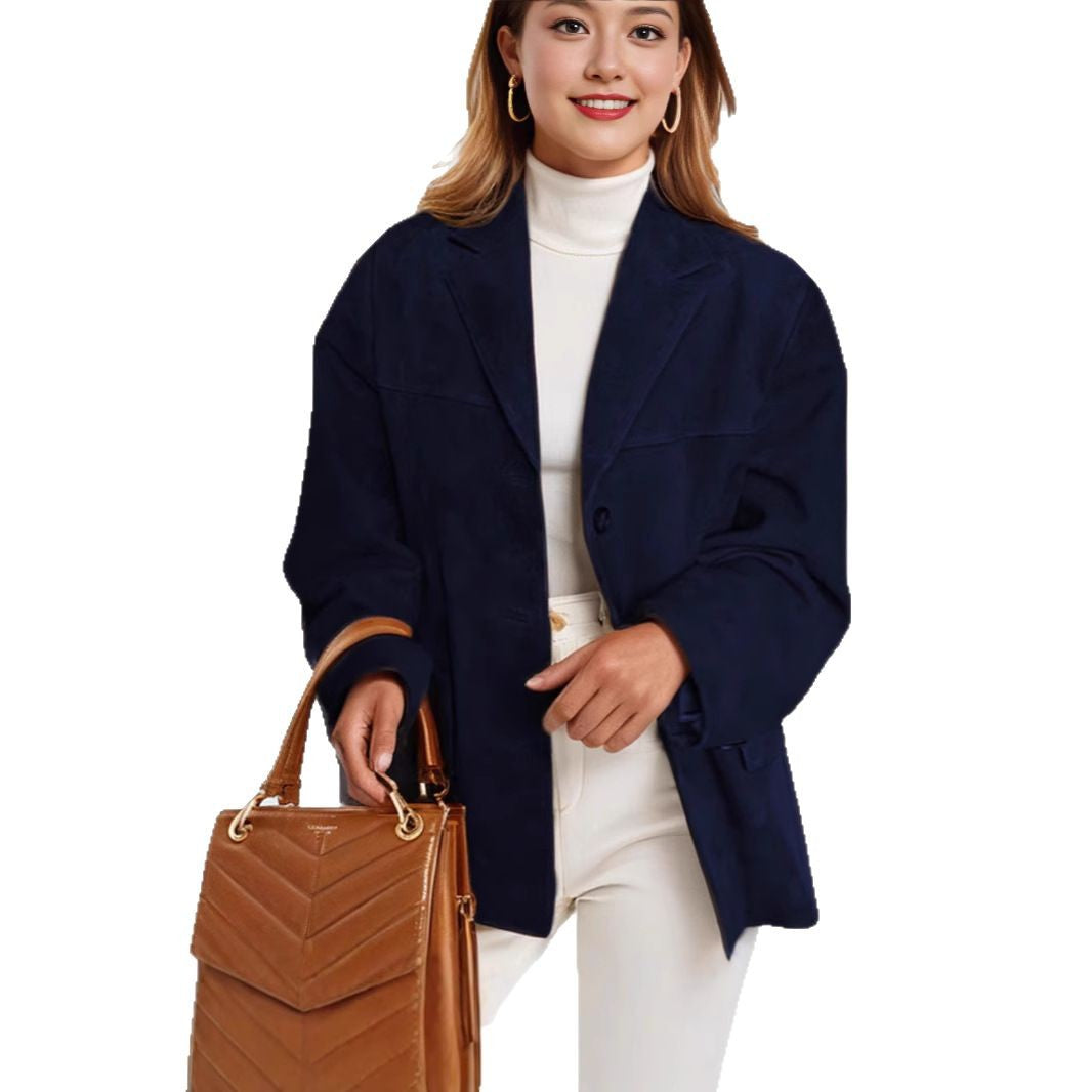 Damen eleganter Wildlederblazer Drune