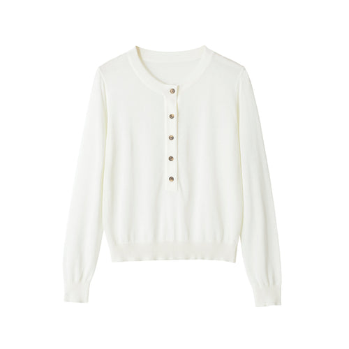 Damen Feiner Kurzcardigan mit Rundhals, Knopfleiste und taillierendem Bündchen Drune