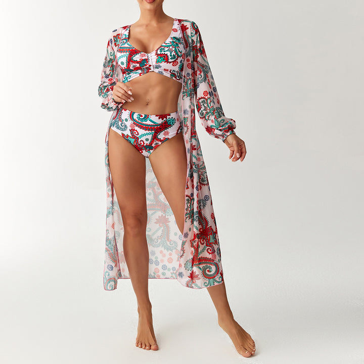 Damen Bikiniset mit transparentem Strandüberwurf Drune