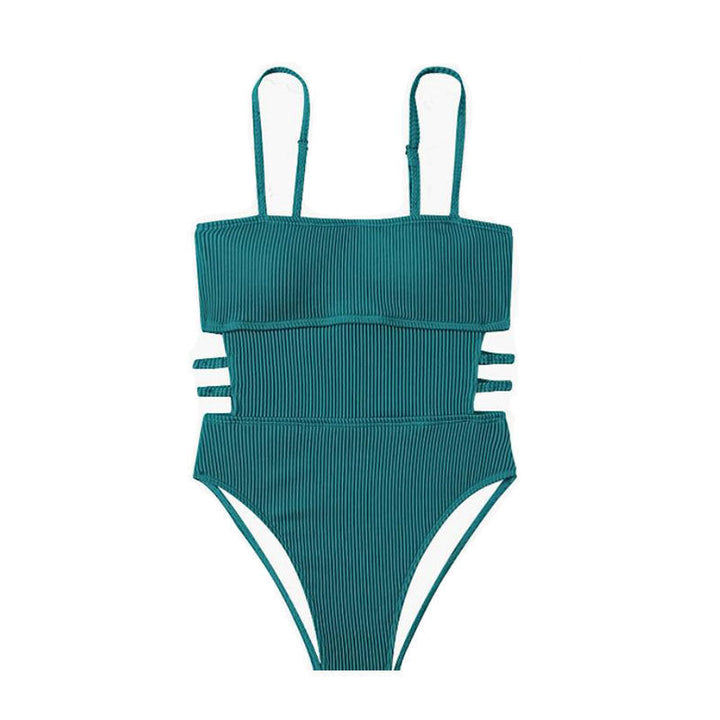 Damen Einteiler Badeanzug mit elegantem Rippendesign und figurschmeichelnder Silhouette Drune