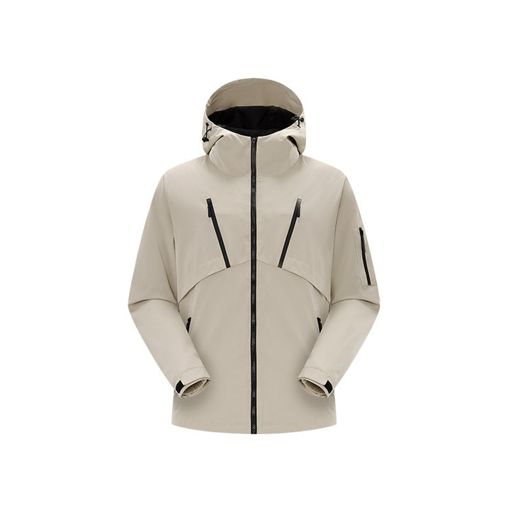 Herren Technische Softshelljacke mit Kapuze, wasserabweisender Membran und multiplen Reißverschlusstaschen Drune