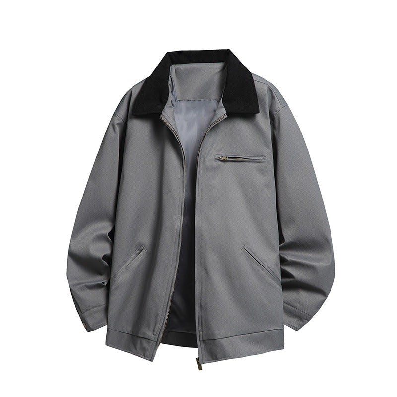 Herren Modische Übergangsjacke mit hohen Kragen und praktischen Taschen Drune