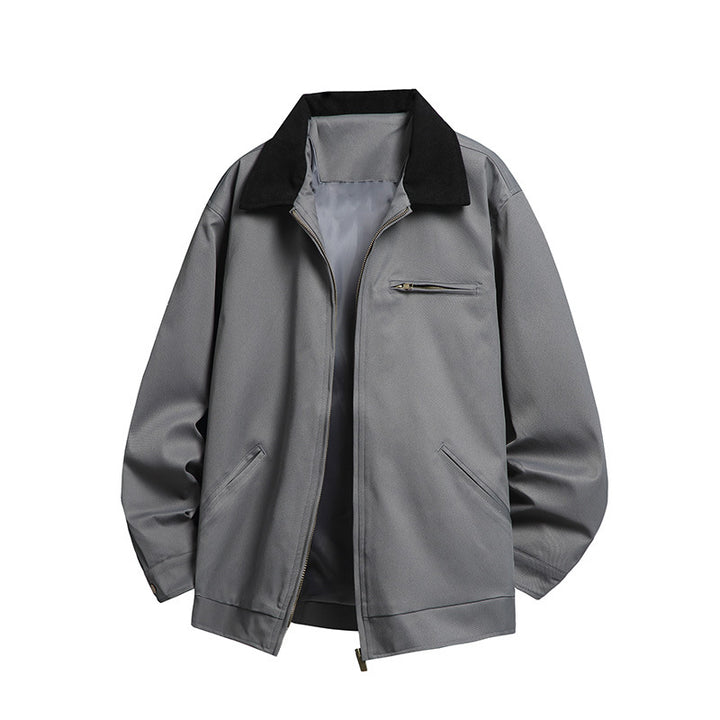 Herren Modische Übergangsjacke mit hohen Kragen und praktischen Taschen Drune