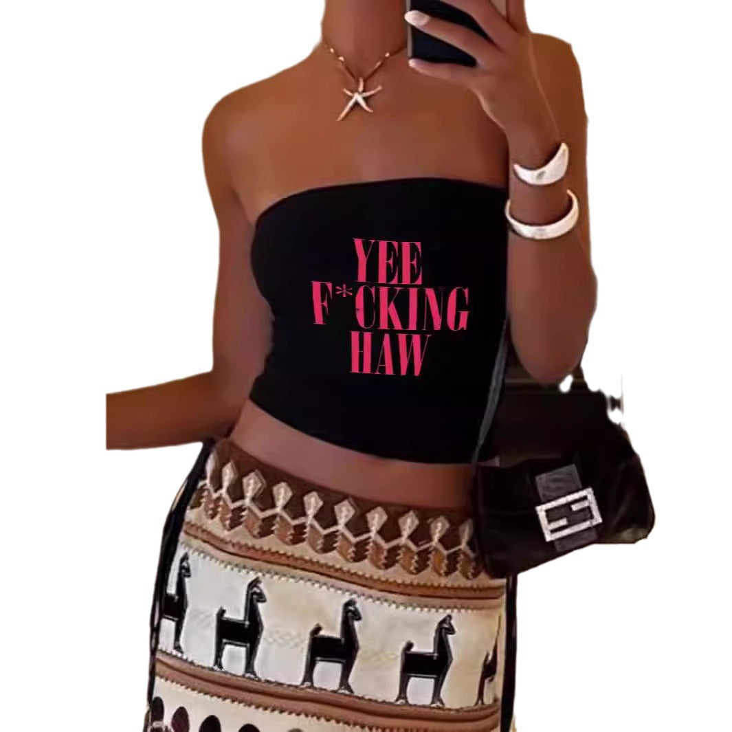 Damen Bandeau-Top mit maritimen Motiv und elastischem Material Drune