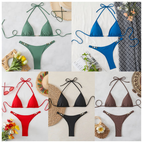 Damen Triangel-Bikini-Set mit modischen Details Drune