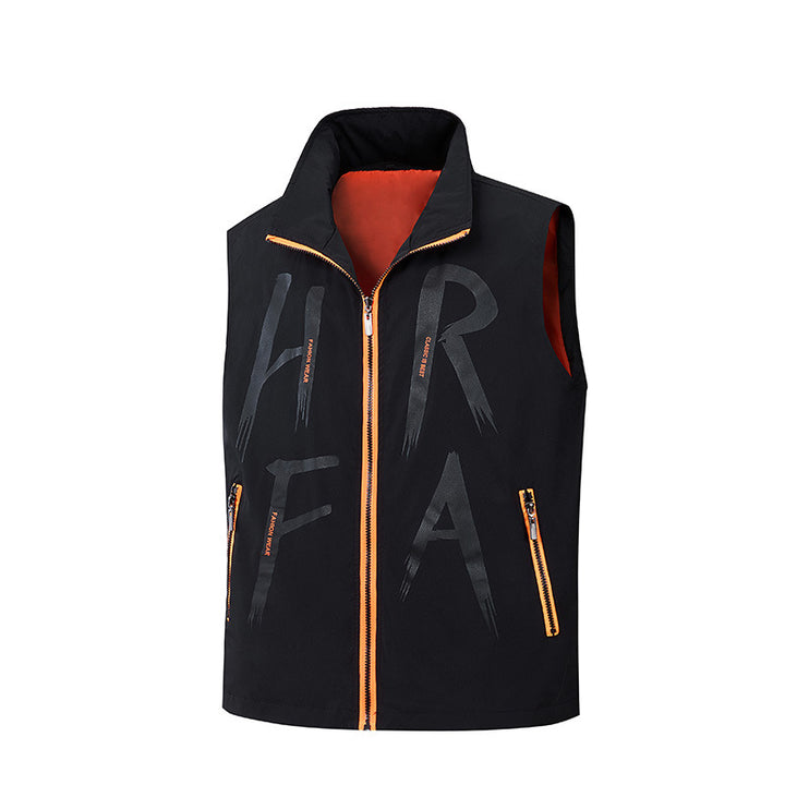 Herren Sportliche Weste mit hohen Kragen und Reflexstreifen Drune