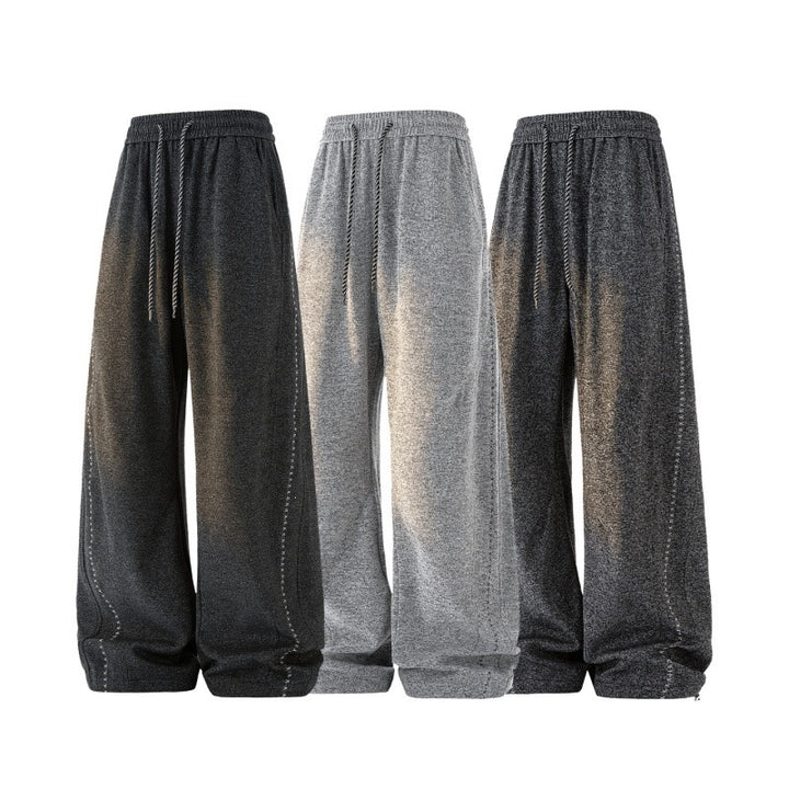 Damen Weite Lounge‑Hose aus Sweatstoff mit Kordelzug, Ziernähten und elastischem Bund Drune
