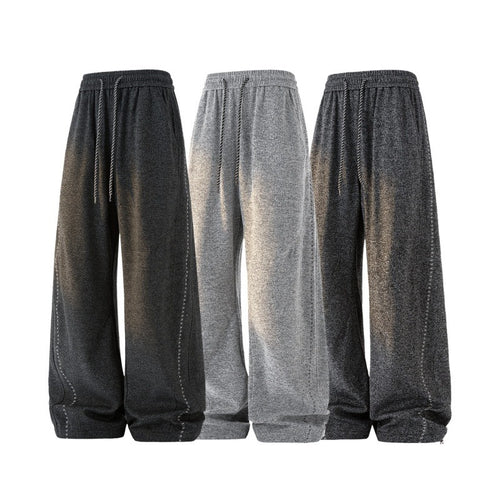Damen Weite Lounge‑Hose aus Sweatstoff mit Kordelzug, Ziernähten und elastischem Bund Drune