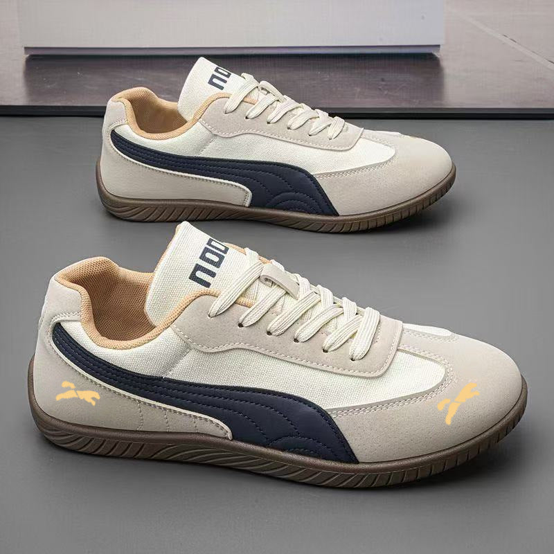 Herren Retro-Lowtop-Sneaker aus Wildlederimitat mit kontrastierendem Seitenstreifen und profilierter Gummisohle Drune
