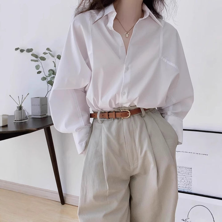 Damen Elegante und lässige Oversized Hemdbluse Drune