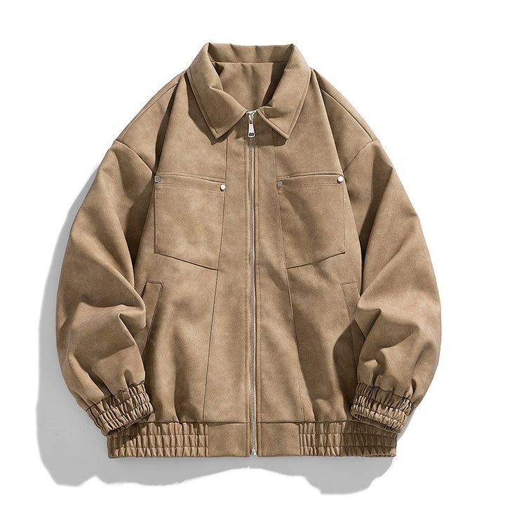 Herren Modische Jacke mit Stehkragen und praktischen Taschen Drune