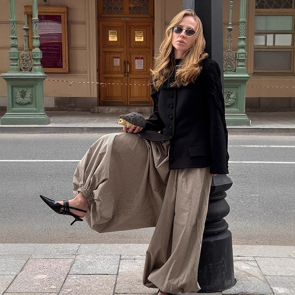 Damen Longline-Wollmantel mit minimalistischer Knopfleiste, strukturierter Schulter und klassischem Reverskragen Drune