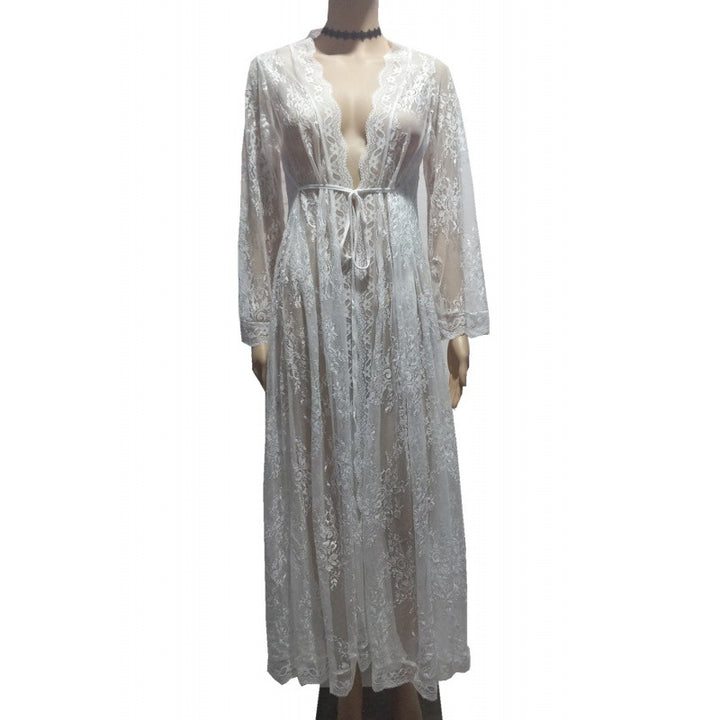 Damen Spitzenkimono mit zauberhaften floralen Applikationen und eleganten Halblangen Ärmeln Drune