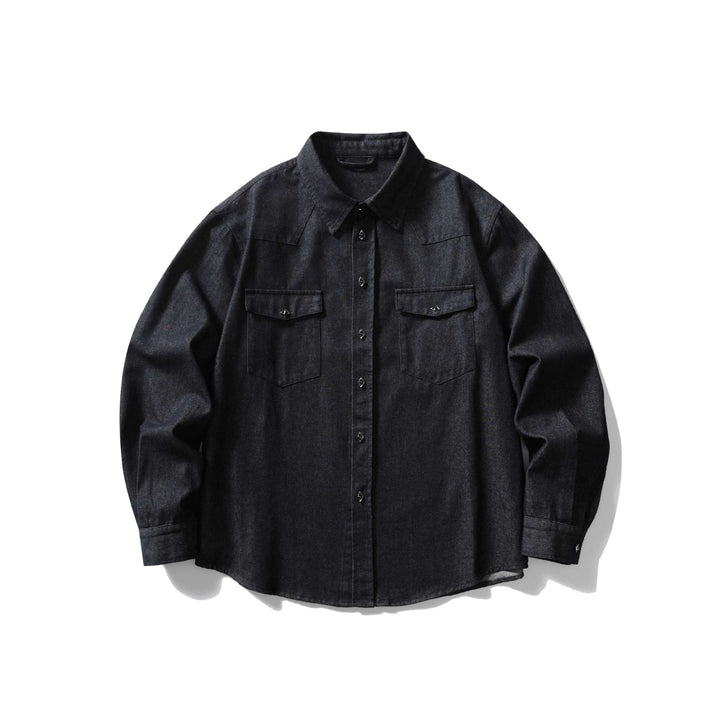 Herren Overshirt-Jeanshemd aus robustem Denim mit Western-Taschen Drune